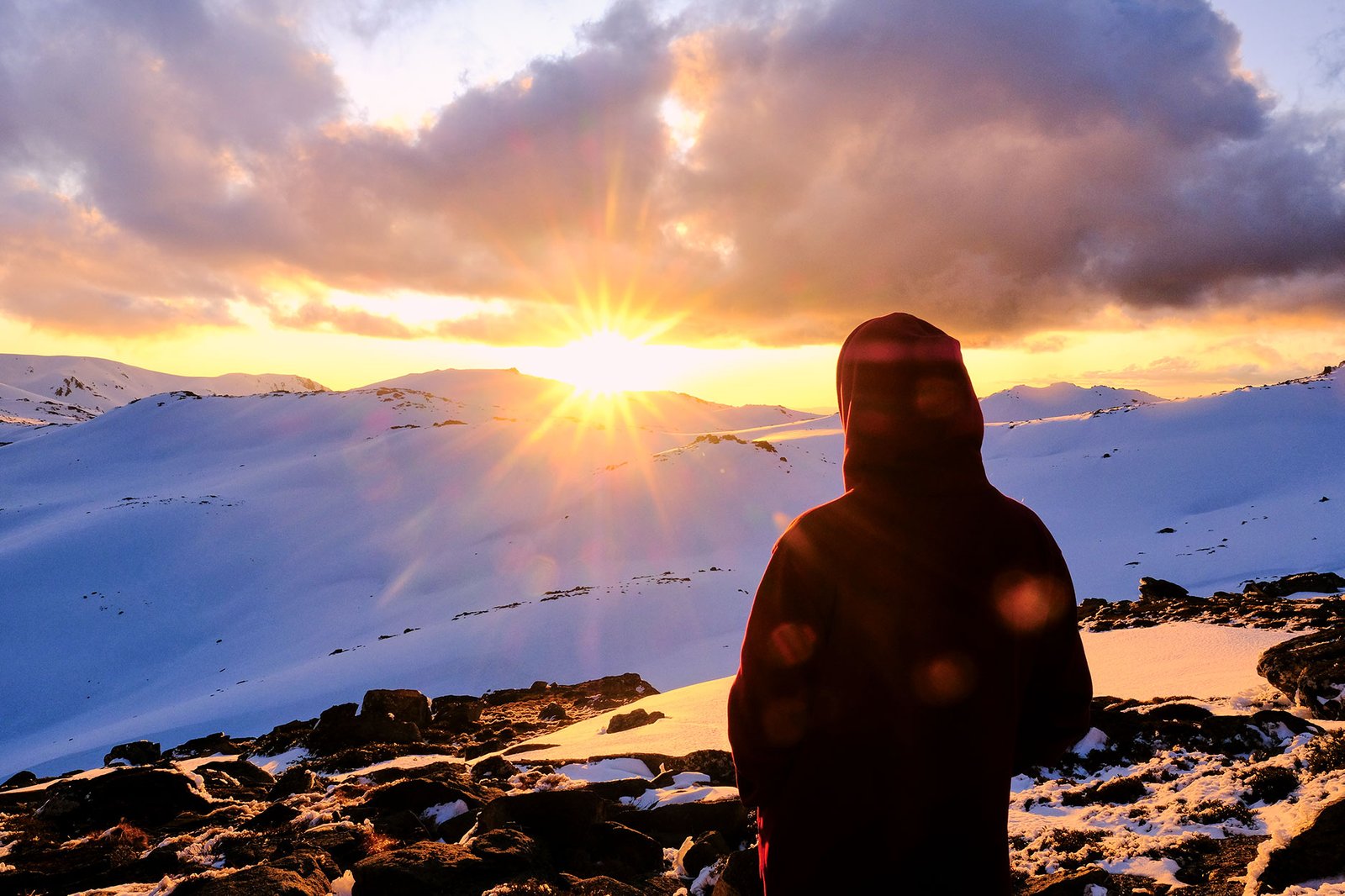 Atop Mt. Tate watching an amazing sunset across the mountains