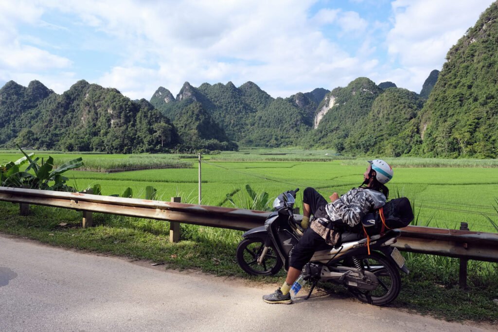 Laying back roadside in the mountains of Northern Vietnam